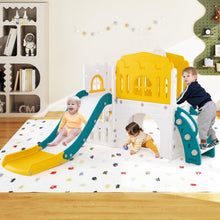 Load image into Gallery viewer, 9 in 1 Toddler Slide L Shaped Kids Slide and Climber Playset with Basketball Hoop

