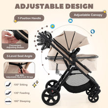 Load image into Gallery viewer, Baby Stroller, Foldable Toddler Pushchair with Adjustable Backrest/Canopy/Handle and Storage Bag
