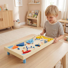 Load image into Gallery viewer, Wooden Pinball Machine Scoring Rotating Track Tabletop Game with 3 Balls

