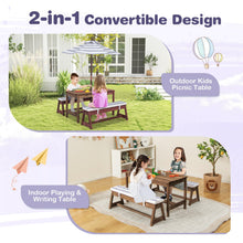 Load image into Gallery viewer, Kids Picnic Table with Cushions and Umbrella
