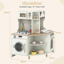 Load image into Gallery viewer, Wooden Corner Kitchen Playset with Working Faucet and Realist Sounds
