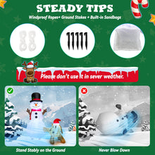 Load image into Gallery viewer, 180 cm Tall Inflatable Snowman and Dog Set with Built-in LED Lights
