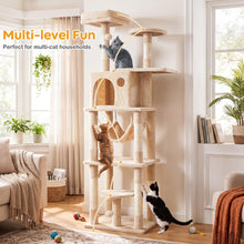 Load image into Gallery viewer, Cat Tree, 168cm Tall Modern Cats Tower with 2 Perches, Hammock
