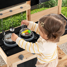 Load image into Gallery viewer, Mud Kitchen, Fir Wood Outdoor Play Kitchen with 2 Removable Sinks, Storage Shelves
