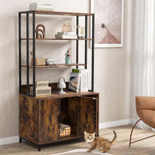 Load image into Gallery viewer, Cat Litter Box Enclosure, 2-in-1 Hidden Kitty Washroom Furniture
