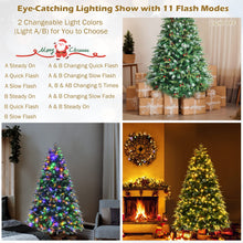 Load image into Gallery viewer, 6FT Pre-Lit Artificial Christmas Tree with 11 Lighting Modes
