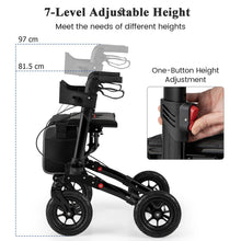Load image into Gallery viewer, Walker for Seniors with Seat Folding Rollator Walker with Pneumatic Tires
