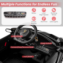 Load image into Gallery viewer, Kids Ride on Car, 12V Battery Powered Licensed Lamborghini Car with Remote Control, Music, 3 Speeds
