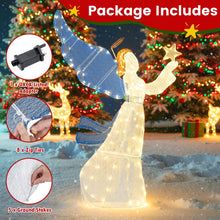 Load image into Gallery viewer, Pre-lit Christmas Angel, 3D Glittered Angel with LED Lights
