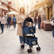 Load image into Gallery viewer, Double Pet Stroller, 4 Wheels Foldable Dog Pushchair Cat Buggy with 2 Detachable Carriers

