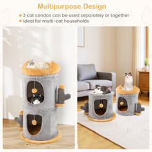 Load image into Gallery viewer, Cute Small Cat Tree Tower with Cozy Condos and Plush Danging Balls
