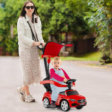 Load image into Gallery viewer, 3-in-1 Ride on Push Car with Adjustable Canopy and Steering Push Bar
