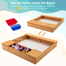 Load image into Gallery viewer, Outdoor Wooden Kids Sandbox with Bench Seat and 2 Removable Boxes
