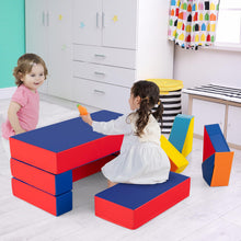 Load image into Gallery viewer, 8-Piece Kids Play Sofa Set, Convertible Toddler Chair Couch
