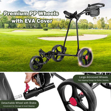 Load image into Gallery viewer, Golf Trolley, Folding 3 Wheel Golf Push Cart with Foot Brake

