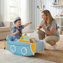 Load image into Gallery viewer, Kids Rocking Boat, Submarine-Themed Wooden Rocking Ship Toy with Rotating Propeller
