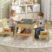 Load image into Gallery viewer, Kids Table and Chairs, Multifunctional Activity Desk with Chalkboard &amp; Whiteboard
