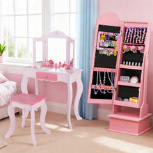 Load image into Gallery viewer, Kids Jewelry Cabinet Children Jewelry Organizer with Lights
