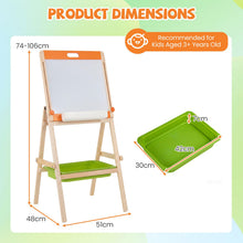 Load image into Gallery viewer, 2 in 1 Kids Easel, Double-Sided Easel with Adjustable Whiteboard
