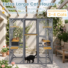 Load image into Gallery viewer, Large Outdoor Cat House, Walk-in Cats Enclosure
