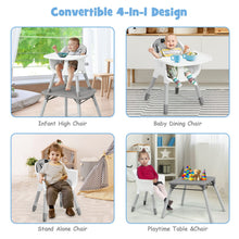 Load image into Gallery viewer, Convertible Baby Dining High Chair with Adjustable and Removable Tray &amp; 5-Point Seat Belt
