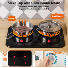 Load image into Gallery viewer, Pretend Play Kitchen with Ice Maker and Cooking Stove for Kids
