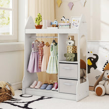 Load image into Gallery viewer, Kids Dress up Storage, Children Wardrobe with Mirror
