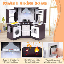 Load image into Gallery viewer, Wooden Kids Play Kitchen Corner with Lights and Water Circulation System
