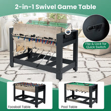 Load image into Gallery viewer, 2-in-1 Swivel Multi Game Table 122 cm Foosball and Pool Combo Table
