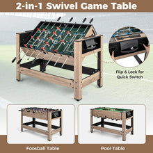 Load image into Gallery viewer, 124cm Reversible Football &amp; Pool Combo Table with 2 Foosballs
