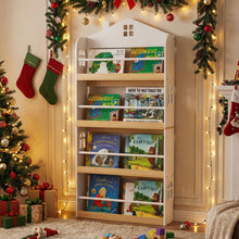 Load image into Gallery viewer, Kids Bookshelf, 4-Tier Book Display Rack with Anti-Falling Baffles
