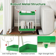 Load image into Gallery viewer, Reindeer Side Table 2-Tier Christmas Rolling Cart with Metal Frame and Wheels
