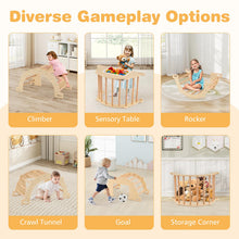 Load image into Gallery viewer, Kids Climbing Arch Sensory Table with Removable Collapsible Storage Bin and Rocker Board

