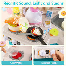 Load image into Gallery viewer, Kids Kitchen Playset Corner Play Kitchen with Realistic Sounds and Lights
