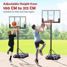 Load image into Gallery viewer, 3.3-7 FT Height Adjustable Portable Basketball Goal with Shatterproof Backboard
