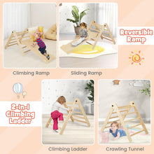 Load image into Gallery viewer, 4-in-1 Kids Climbing Set, Wooden Toddler Climber with Slide/Climbing Ramp
