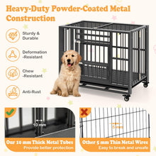 Load image into Gallery viewer, 3-Door Heavy Duty Movable Dog Cage with Lockable Universal Wheels
