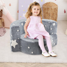 Load image into Gallery viewer, 2 in 1 Kids Sofa Chair, Glow in the Dark Children Couch with Washable Flannel Cover
