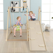 Load image into Gallery viewer, Kids Climbing Frame, Wooden Children Climber Playset with Swing
