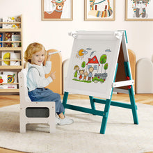 Load image into Gallery viewer, Height-adjustable Painting Easel with Chalkboard and Paper Holder

