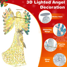 Load image into Gallery viewer, Lighted Angel Christmas Decoration with Flute and 250 LED Lights
