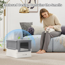 Load image into Gallery viewer, Cat Litter Box, Foldable Hooded Litter Tray with Lid
