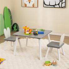 Load image into Gallery viewer, Kids Wooden Table and Rabbit Chairs Set with Space-Saving Structure
