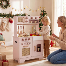 Load image into Gallery viewer, Kids Play Kitchen, Wooden Toy Kitchen with Stoves, Oven
