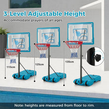 Load image into Gallery viewer, 3.8-4.4FT Poolside Basketball Goal System with Wheels and Fillable Base
