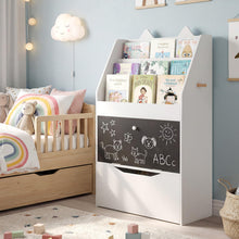 Load image into Gallery viewer, Kids Bookshelf, Wooden Children Bookcase with Chalkboard
