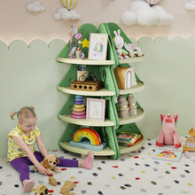 Load image into Gallery viewer, 4-Tier Kids Corner Bookshelf for Kids Room and Nursery Playroom
