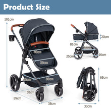 Load image into Gallery viewer, Convertible Baby Stroller with Footmuff and Extendable Canopy
