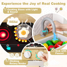 Load image into Gallery viewer, Toddler Wooden Toy Kitchen with Lights and Sounds

