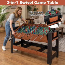 Load image into Gallery viewer, Swivel Game Table 2-in-1 Foosball and Pool Combo Space-saving
